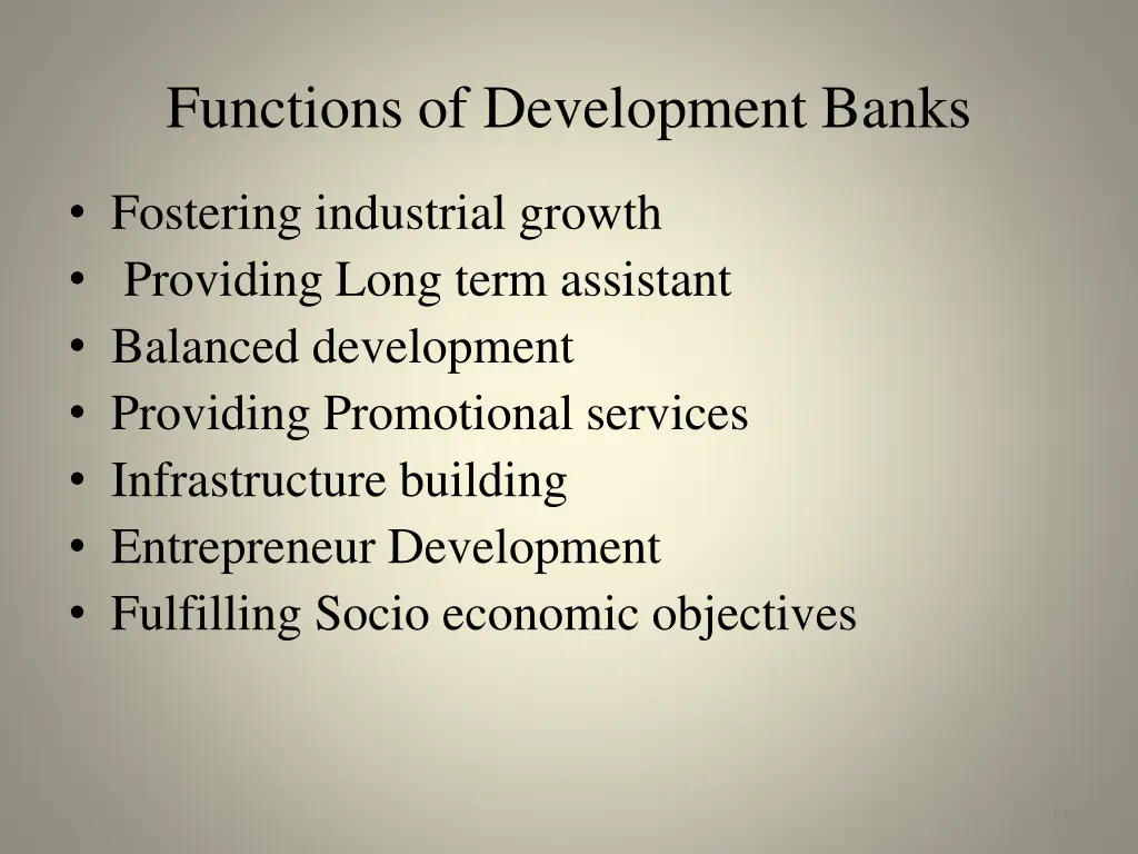 functions of development banks