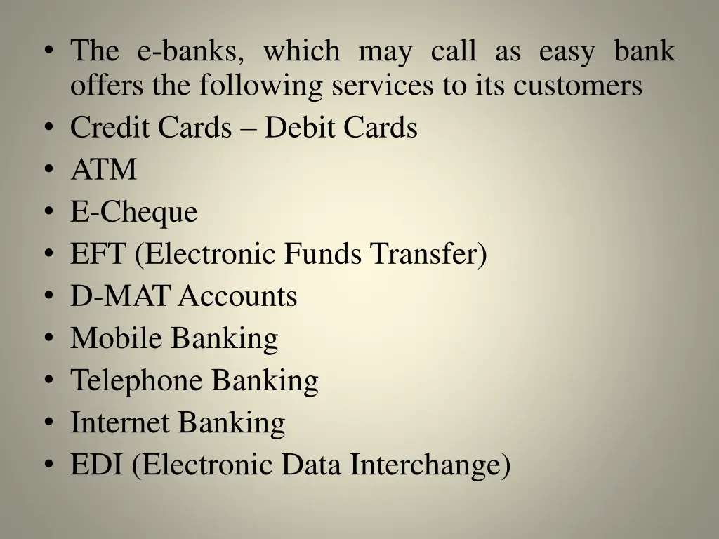 the e banks which may call as easy bank offers