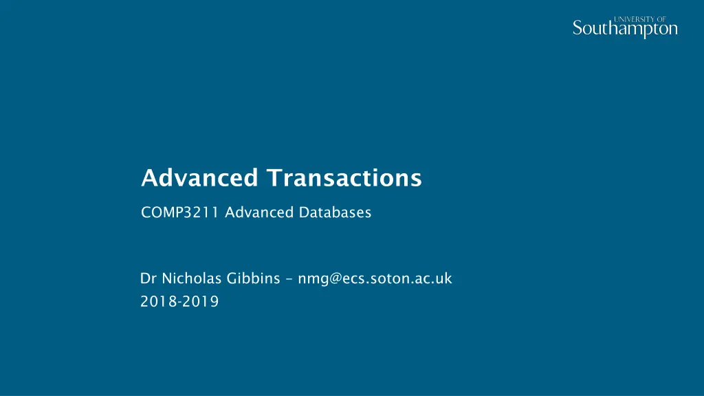 advanced transactions