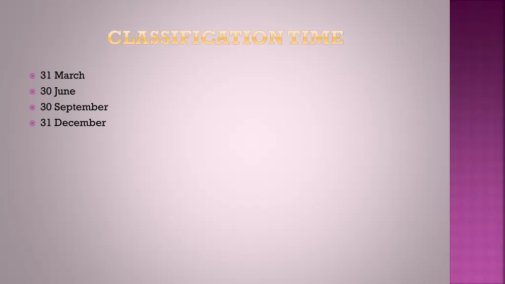 classification time