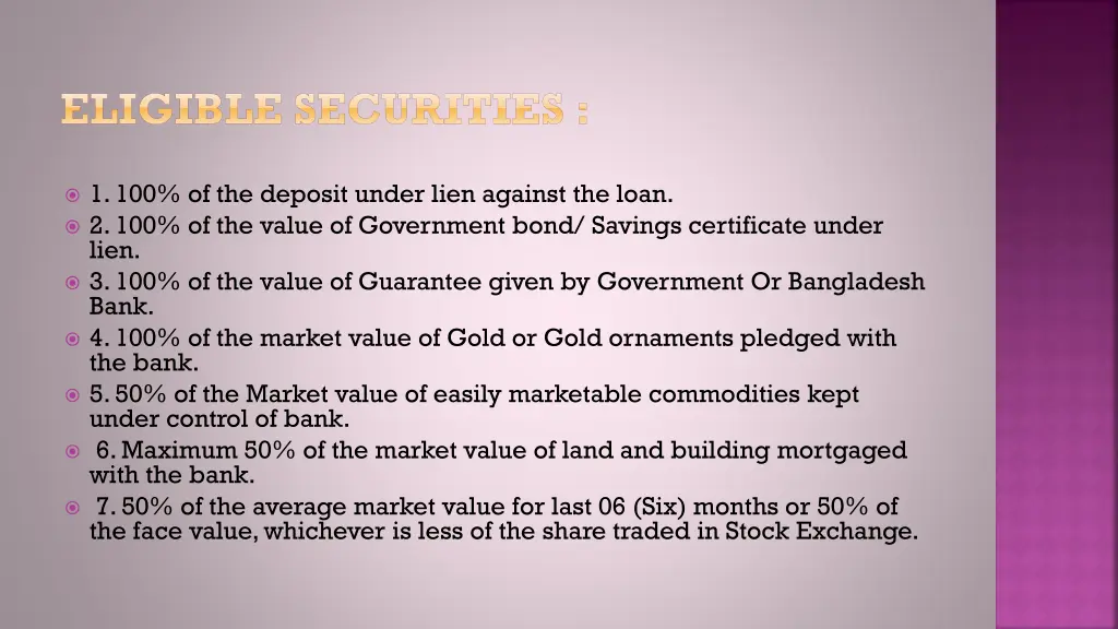 eligible securities