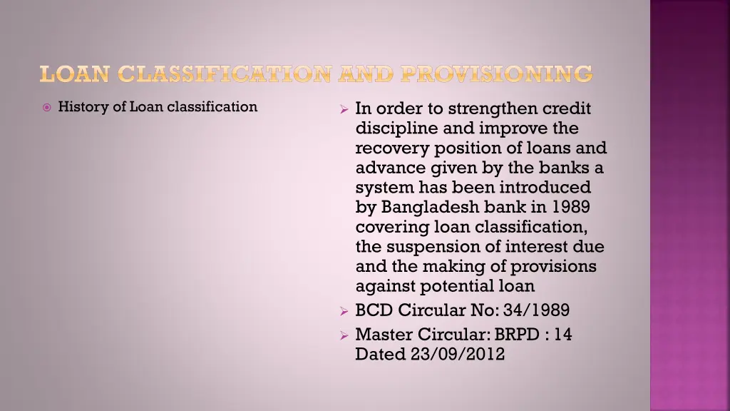 loan classification and provisioning 1
