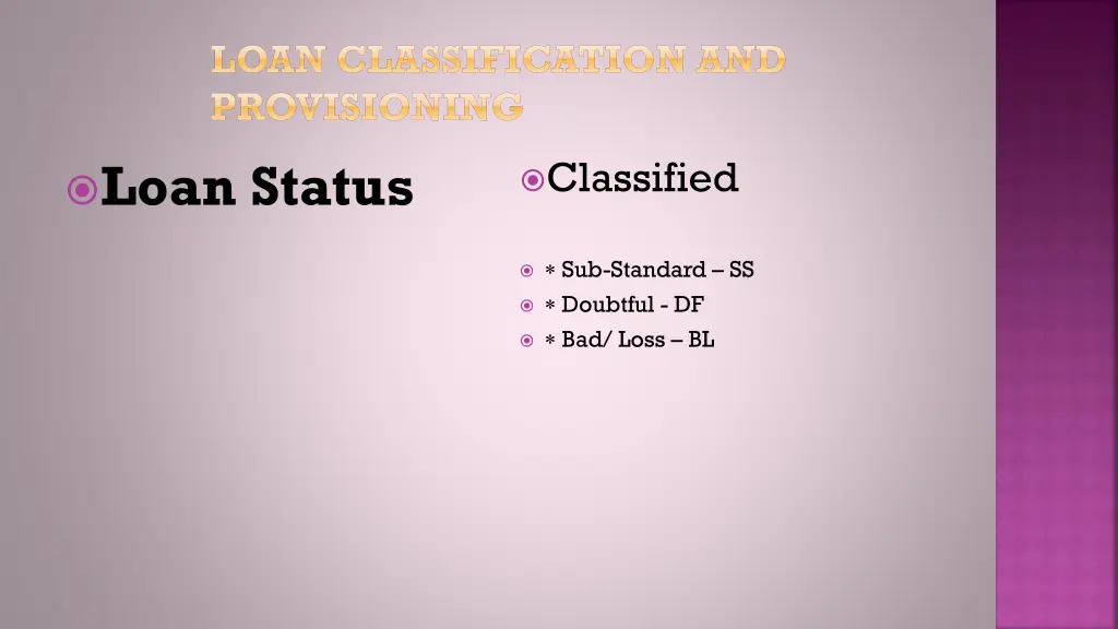 loan classification and provisioning 10