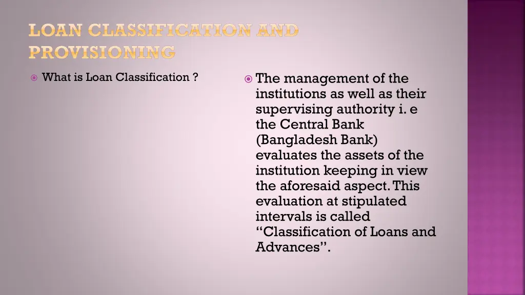 loan classification and provisioning 2