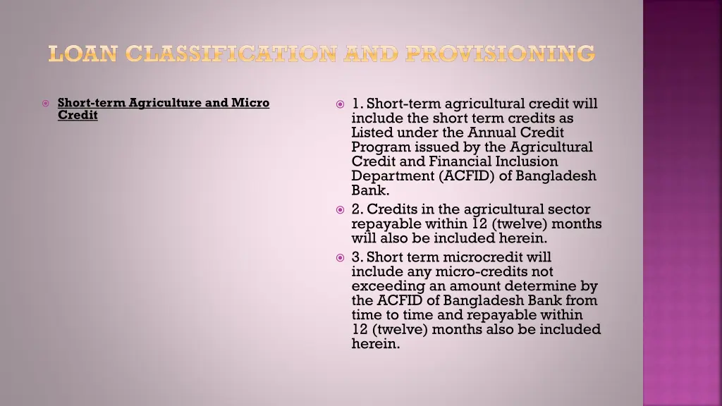 loan classification and provisioning 8