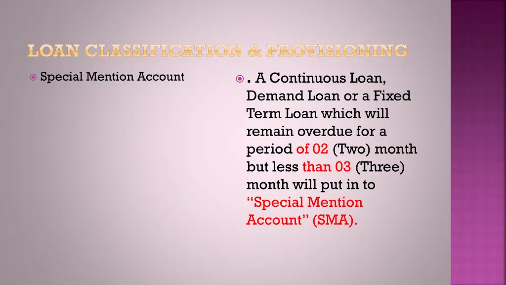 loan classification provisioning 1