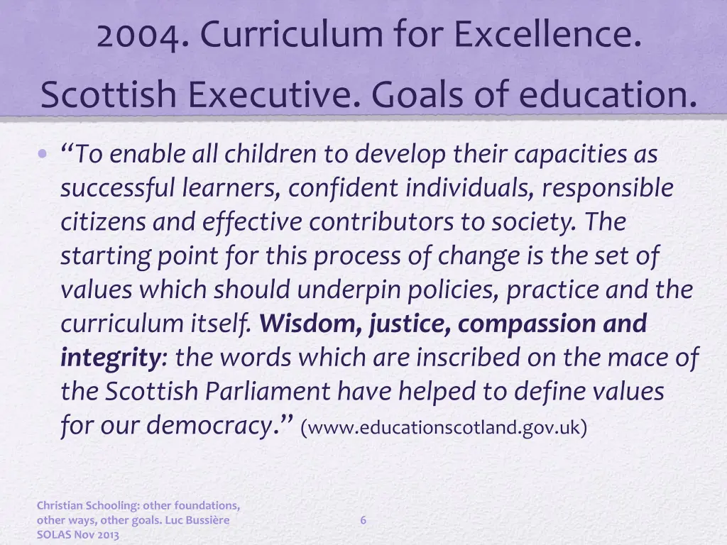 2004 curriculum for excellence