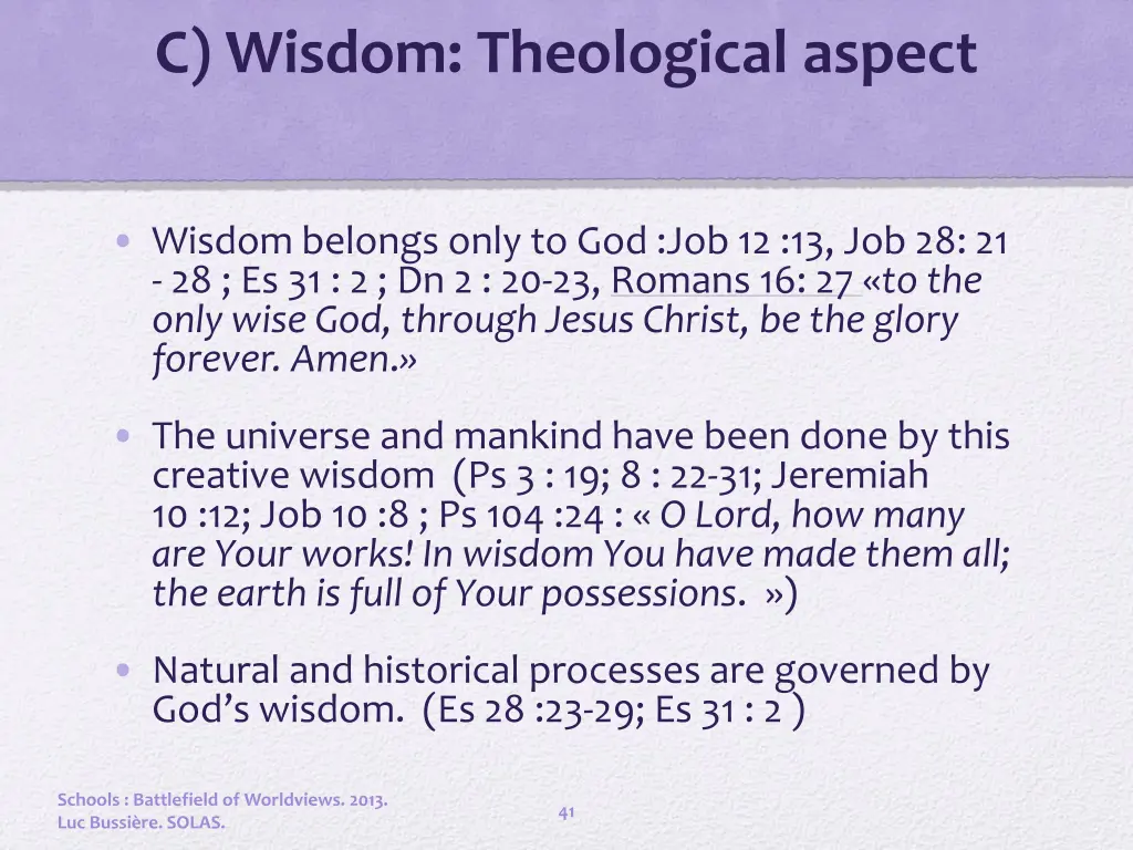 c wisdom theological aspect