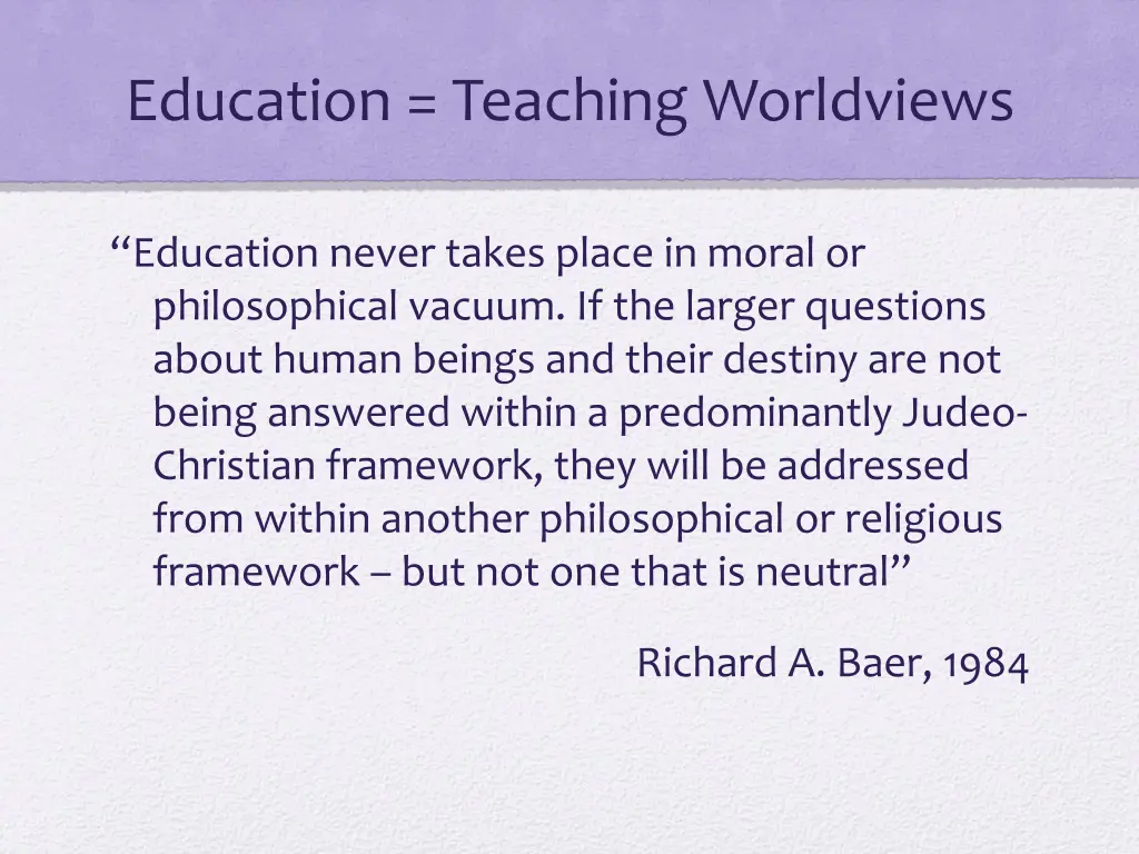 education teaching worldviews
