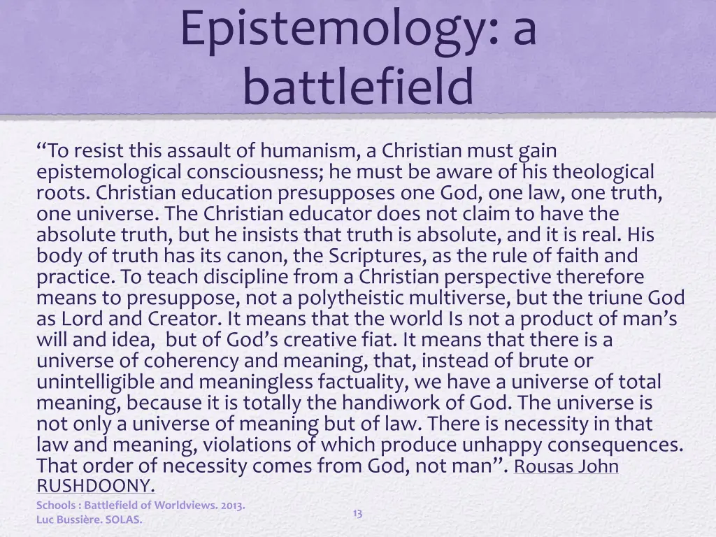 epistemology a battlefield