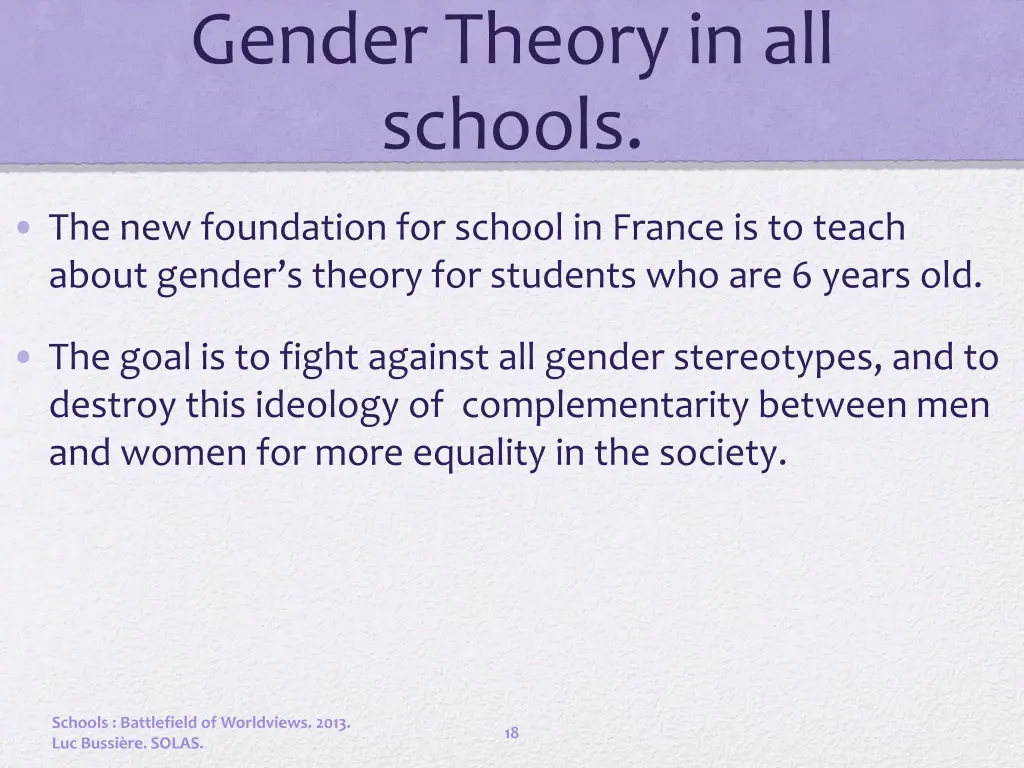 gender theory in all schools