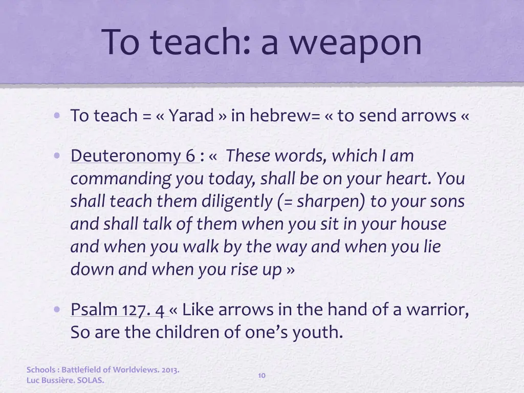 to teach a weapon