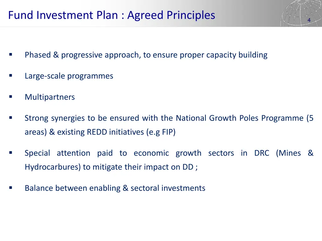 fund investment plan agreed principles