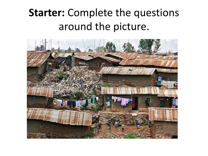 starter complete the questions around the picture