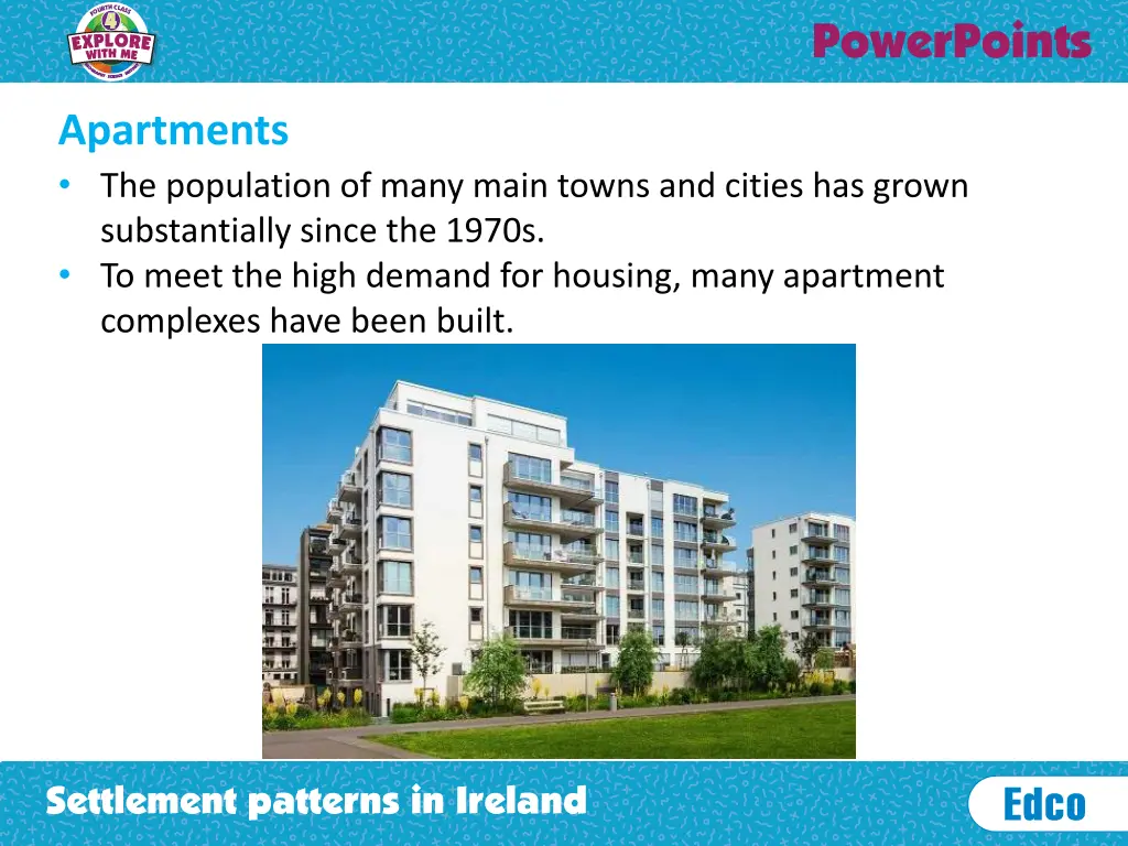 apartments the population of many main towns