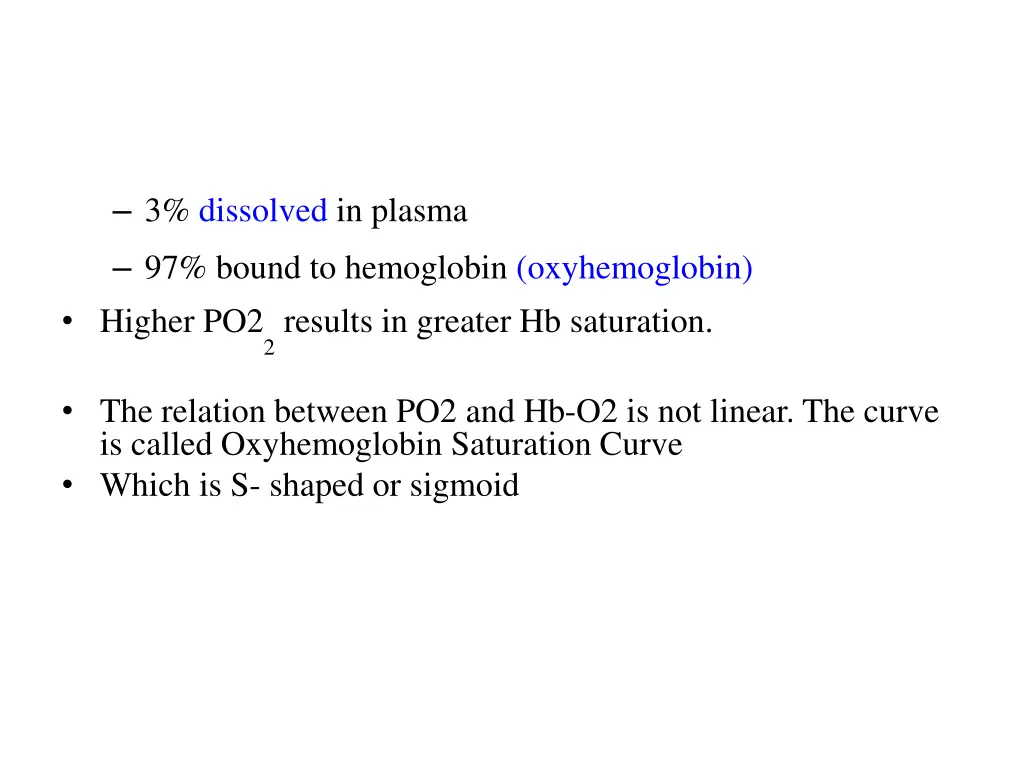 3 dissolved in plasma