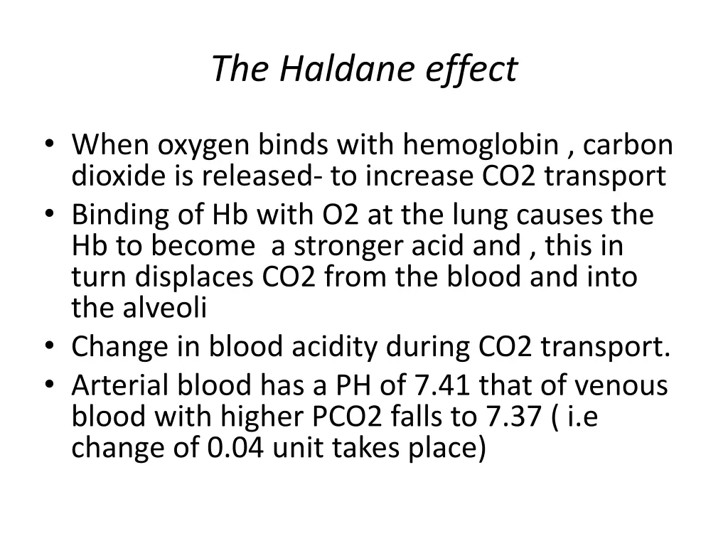 the haldane effect