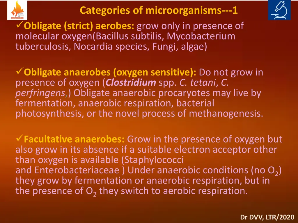 categories of microorganisms 1 obligate strict
