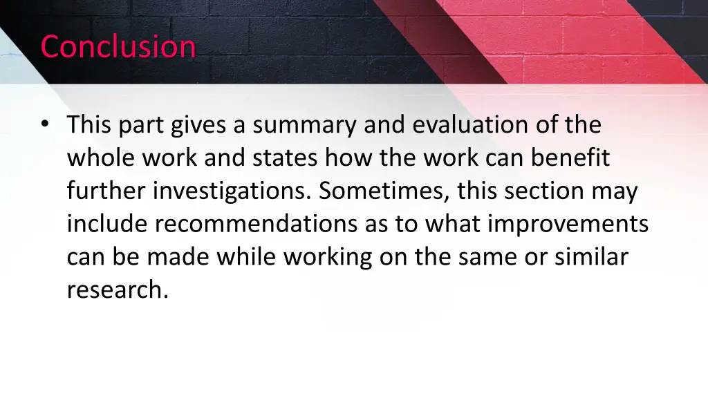 conclusion