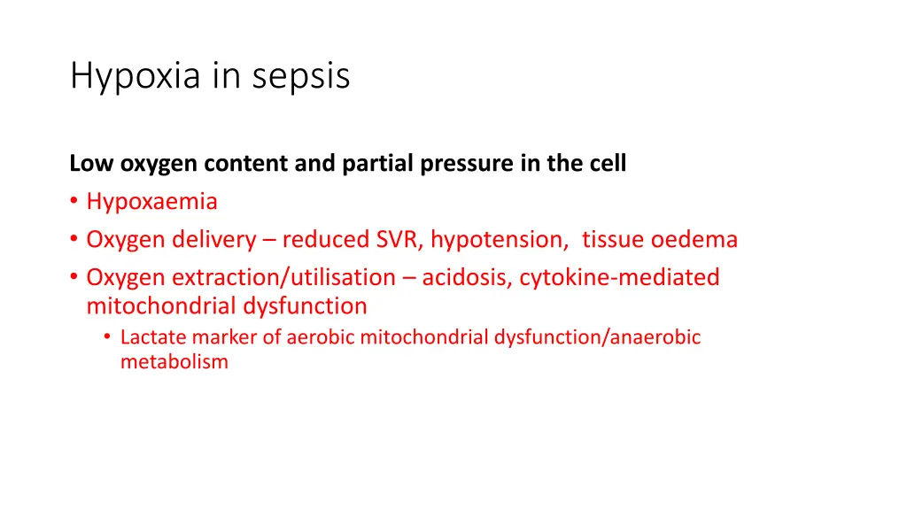 hypoxia in sepsis