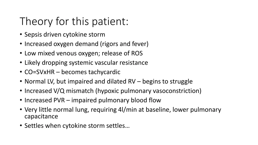 theory for this patient sepsis driven cytokine