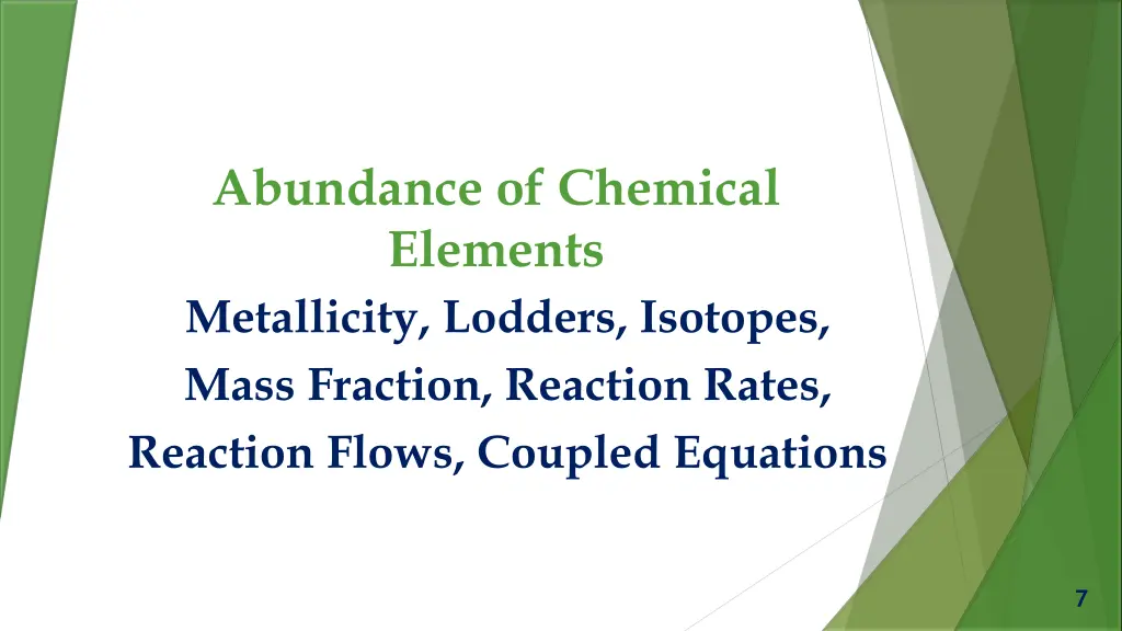 abundance of chemical elements metallicity