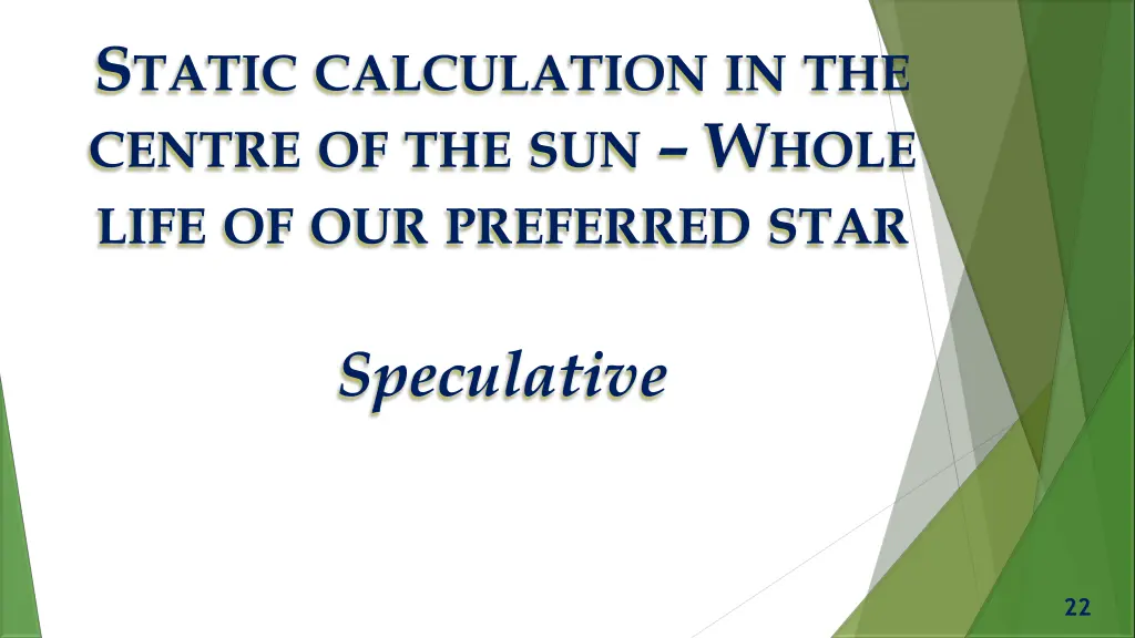 s tatic calculation in the centre
