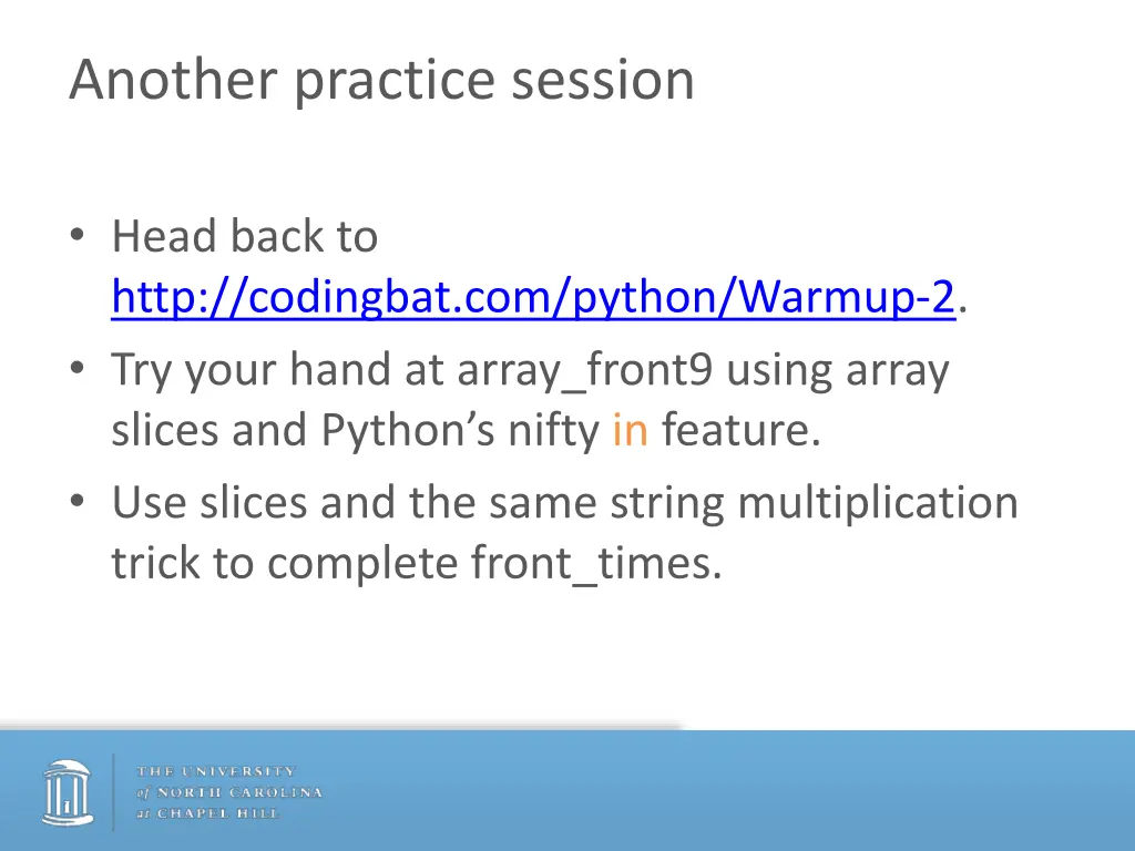 another practice session