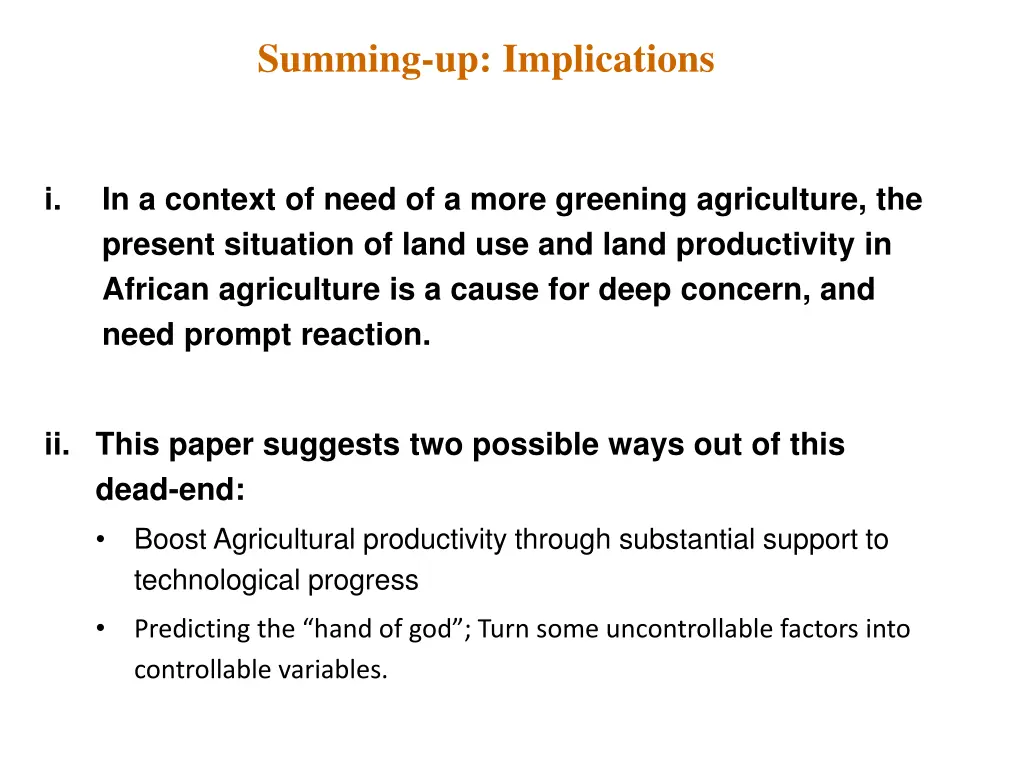 summing up implications