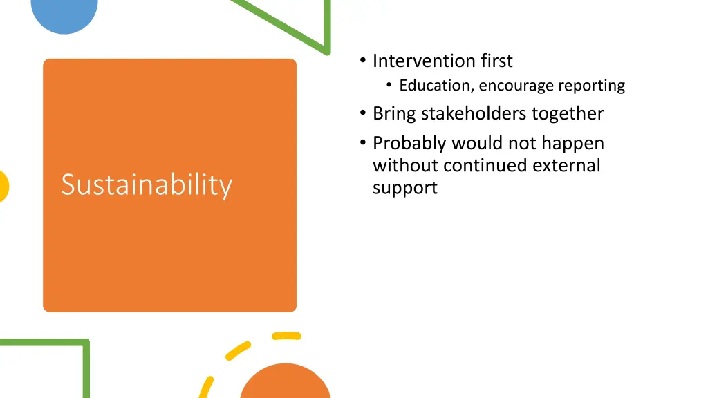intervention first education encourage reporting