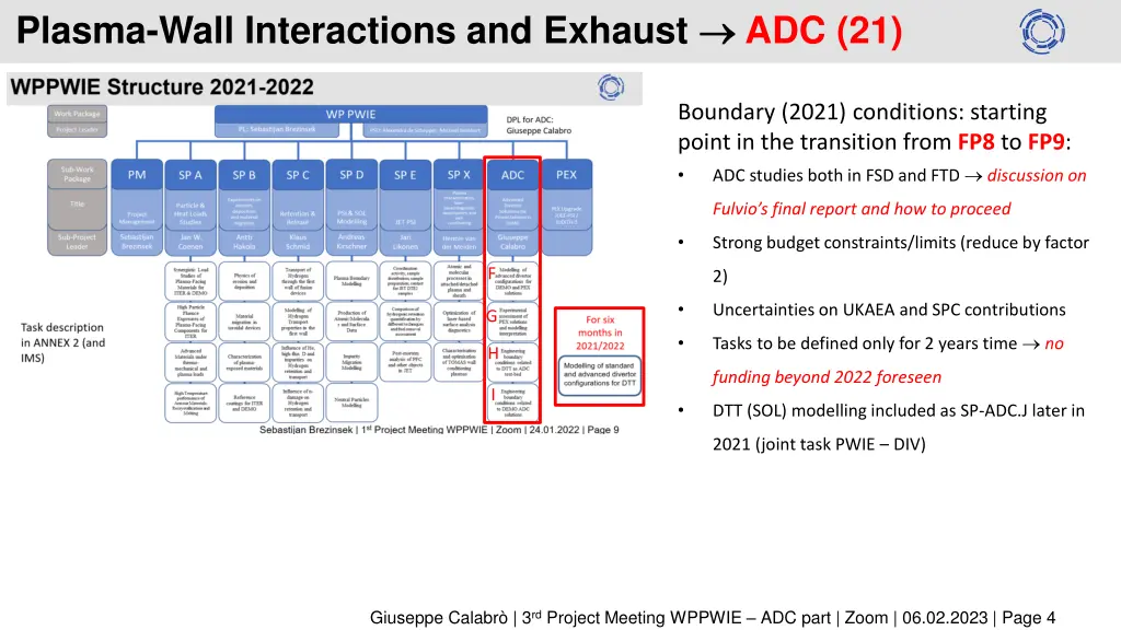 plasma wall interactions and exhaust