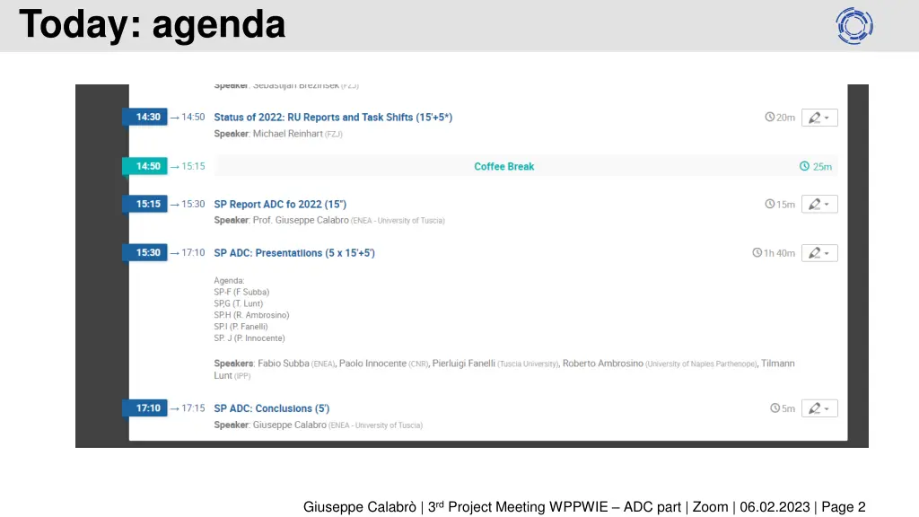 today agenda