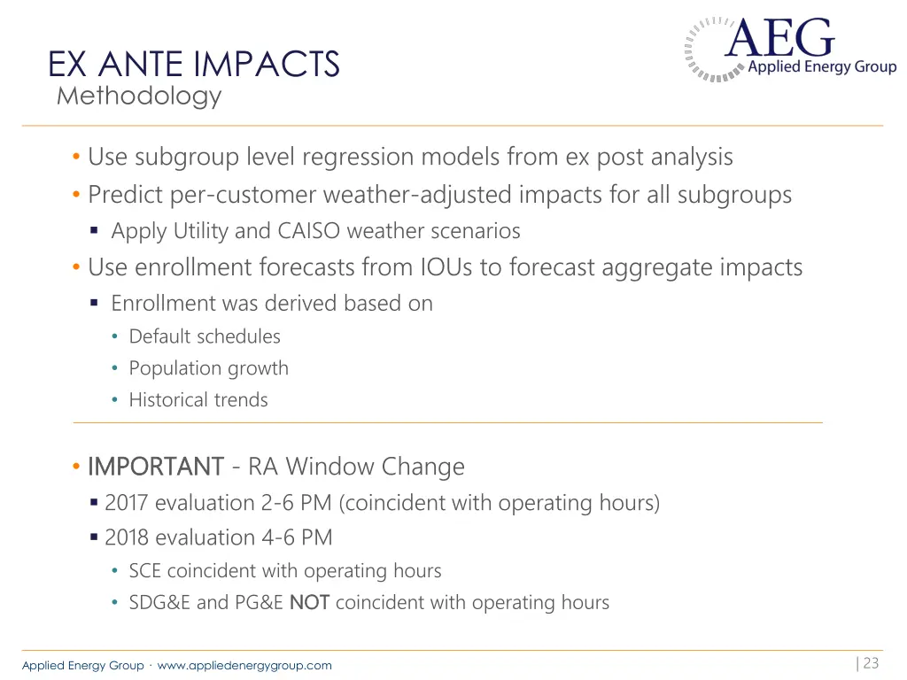 ex ante impacts 1