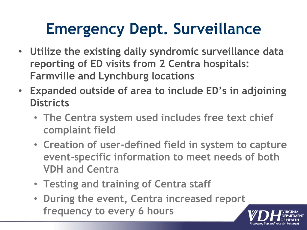 emergency dept surveillance