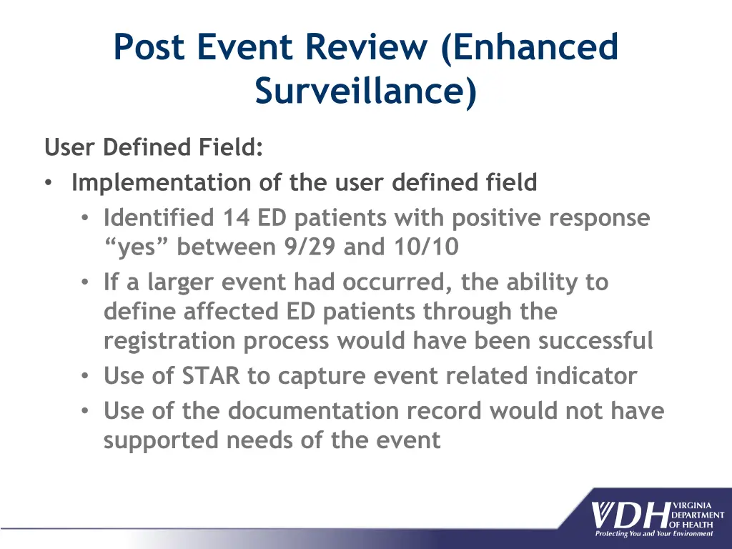 post event review enhanced surveillance 1