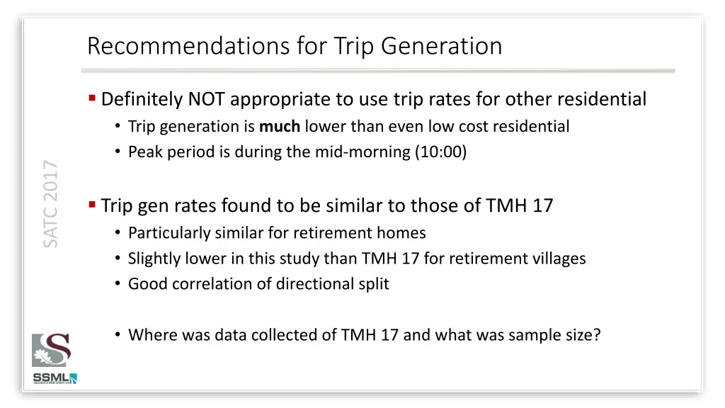 recommendations for trip generation 1
