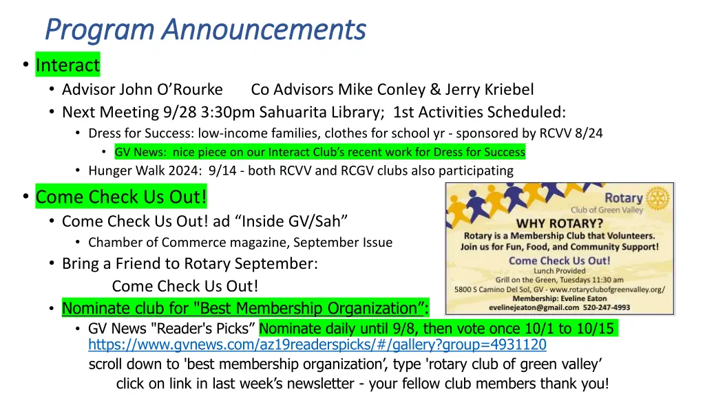 program announcements program announcements 3