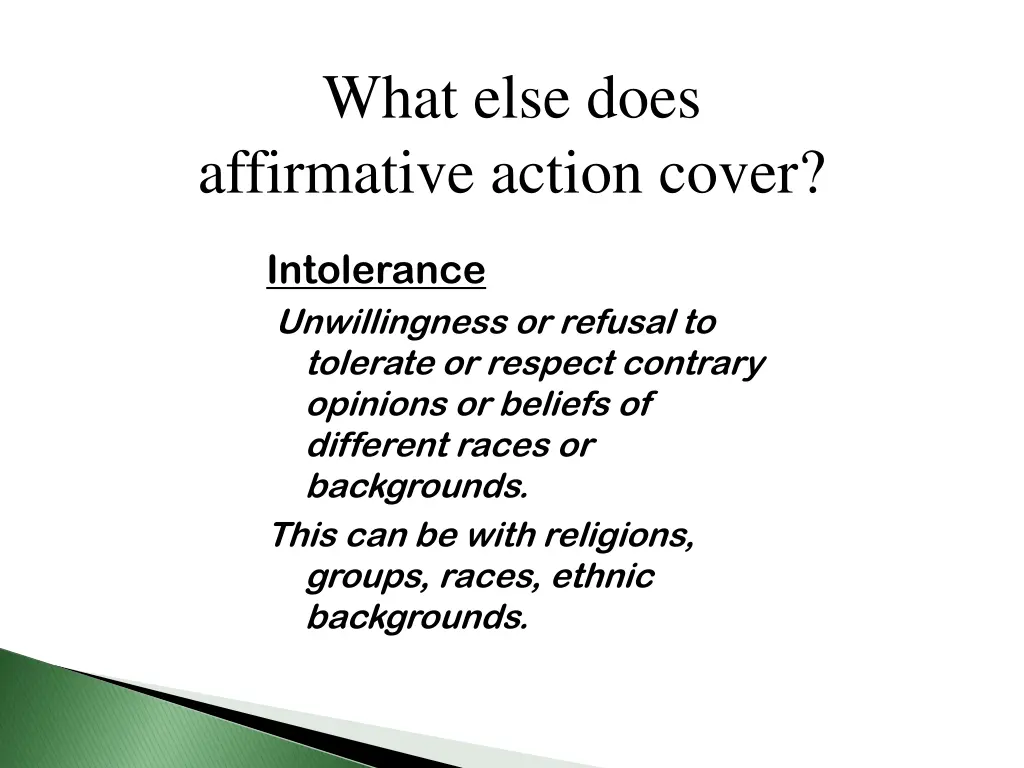 what else does affirmative action cover