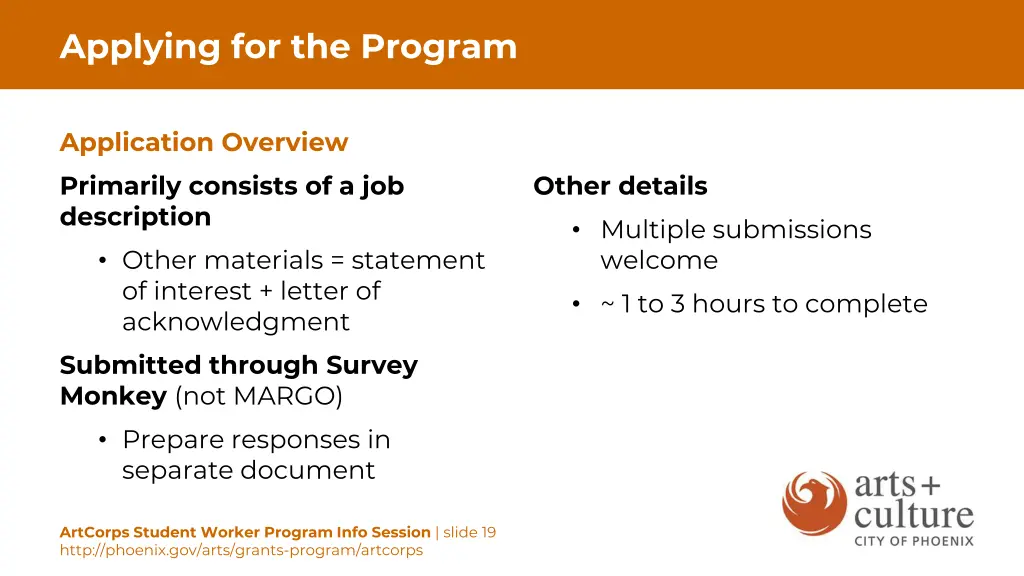 applying for the program