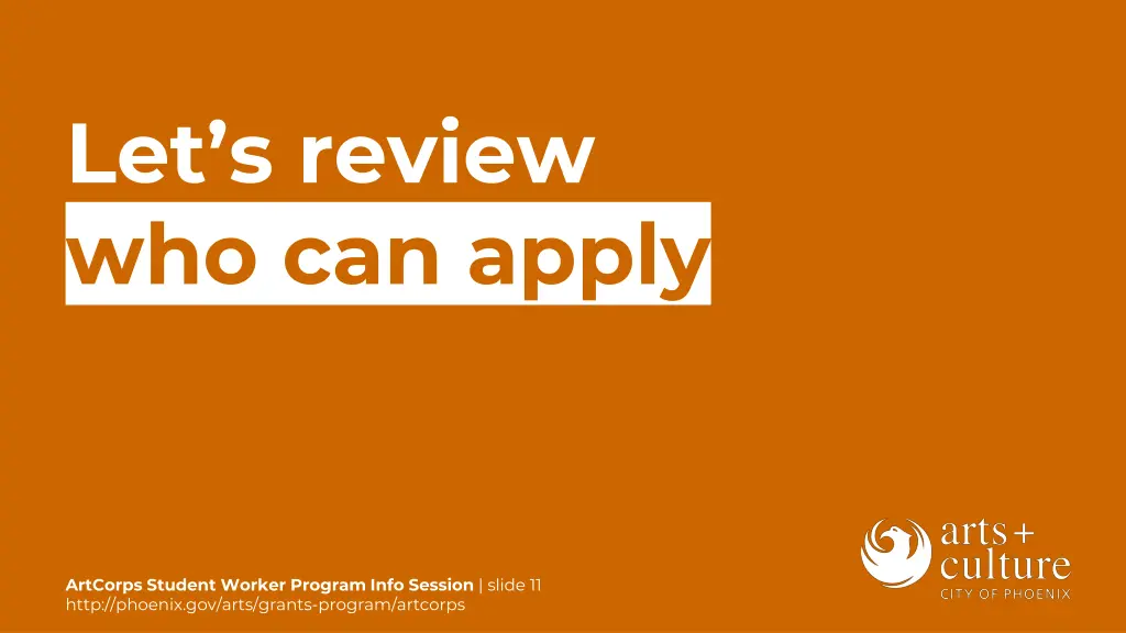 let s review who can apply