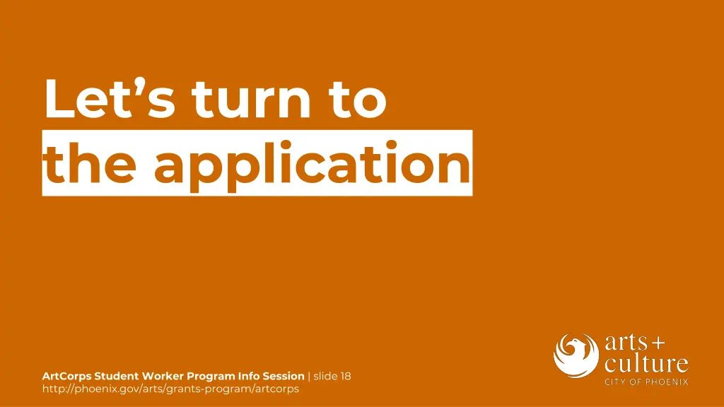 let s turn to the application