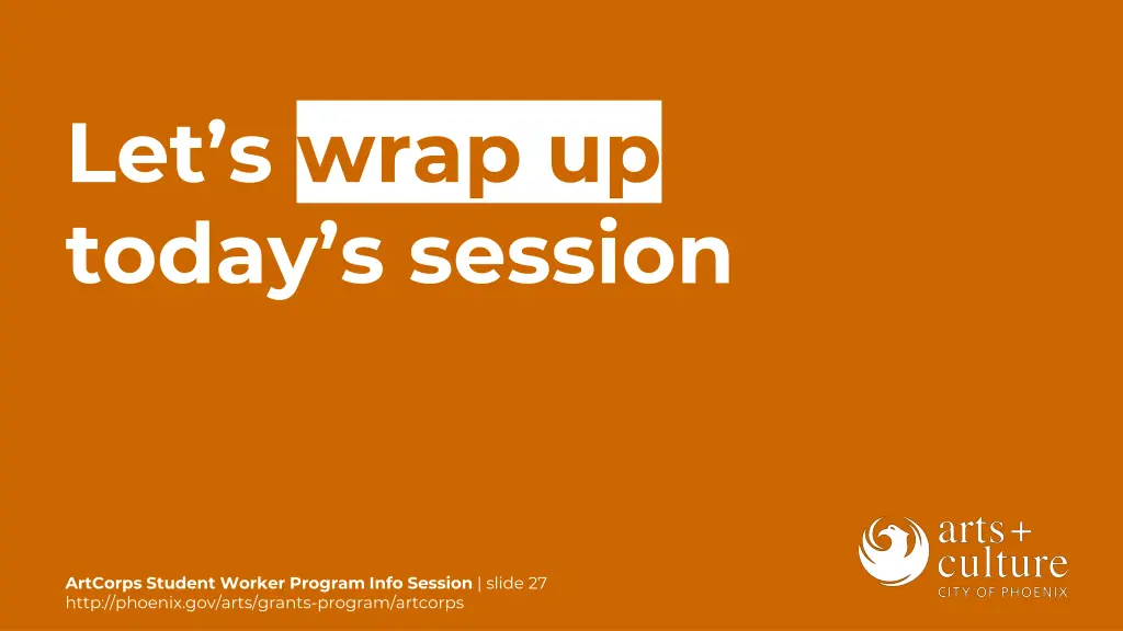 let s wrap up today s session
