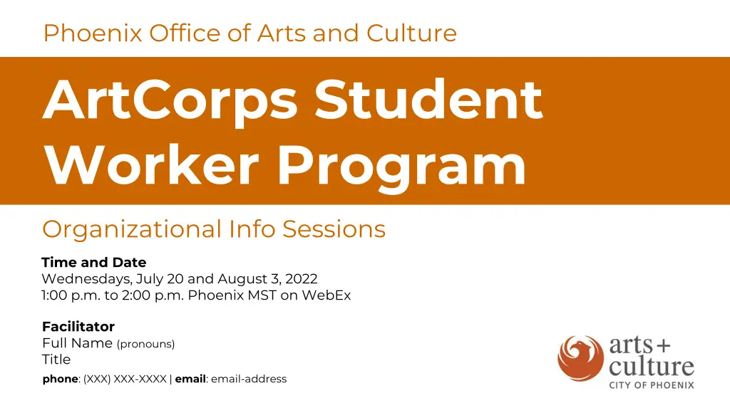 phoenix office of arts and culture artcorps
