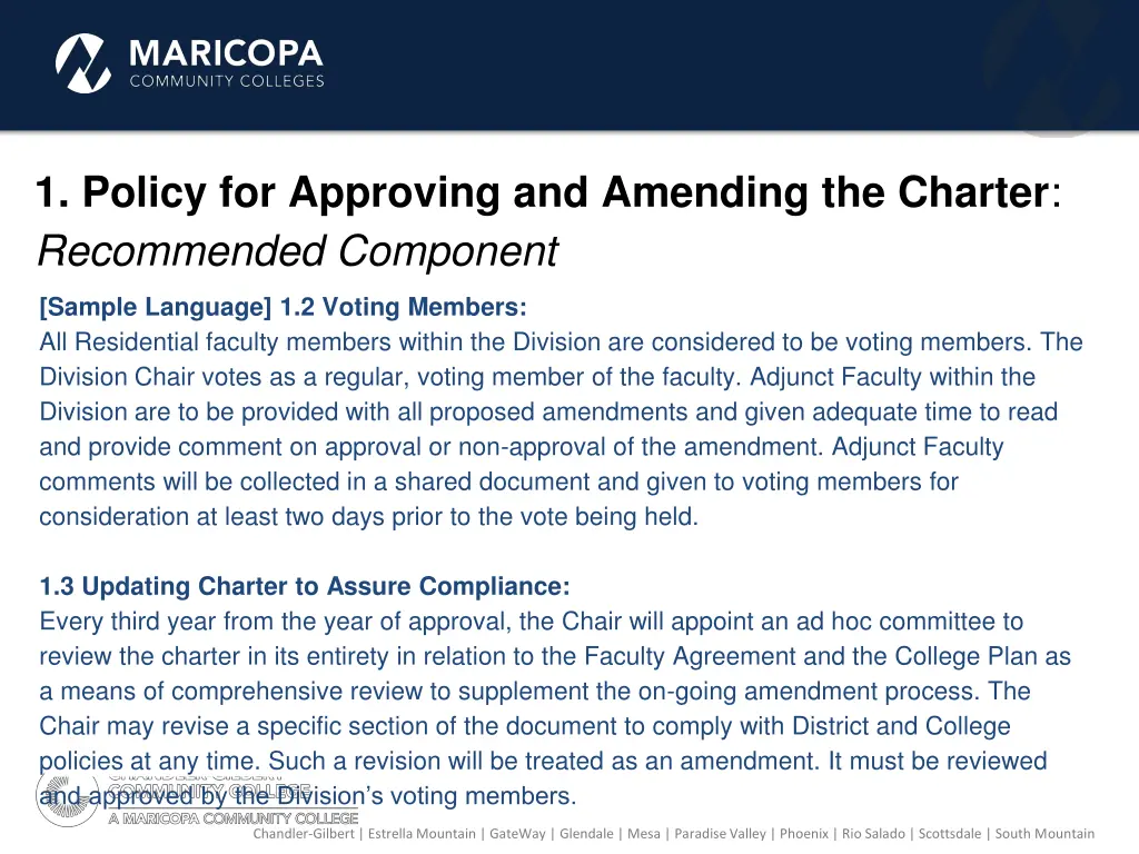 1 policy for approving and amending the charter 1