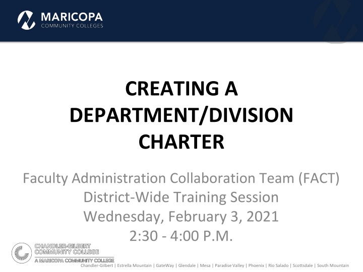 creating a department division charter