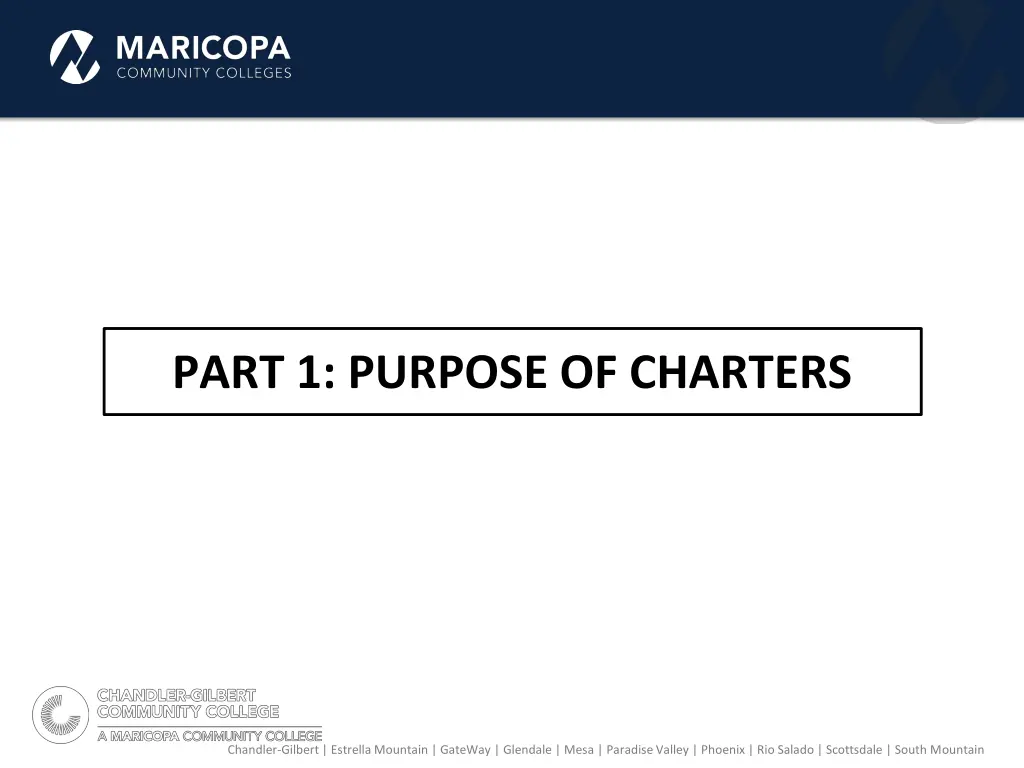 part 1 purpose of charters