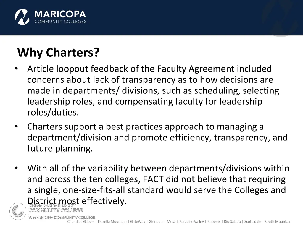 why charters article loopout feedback