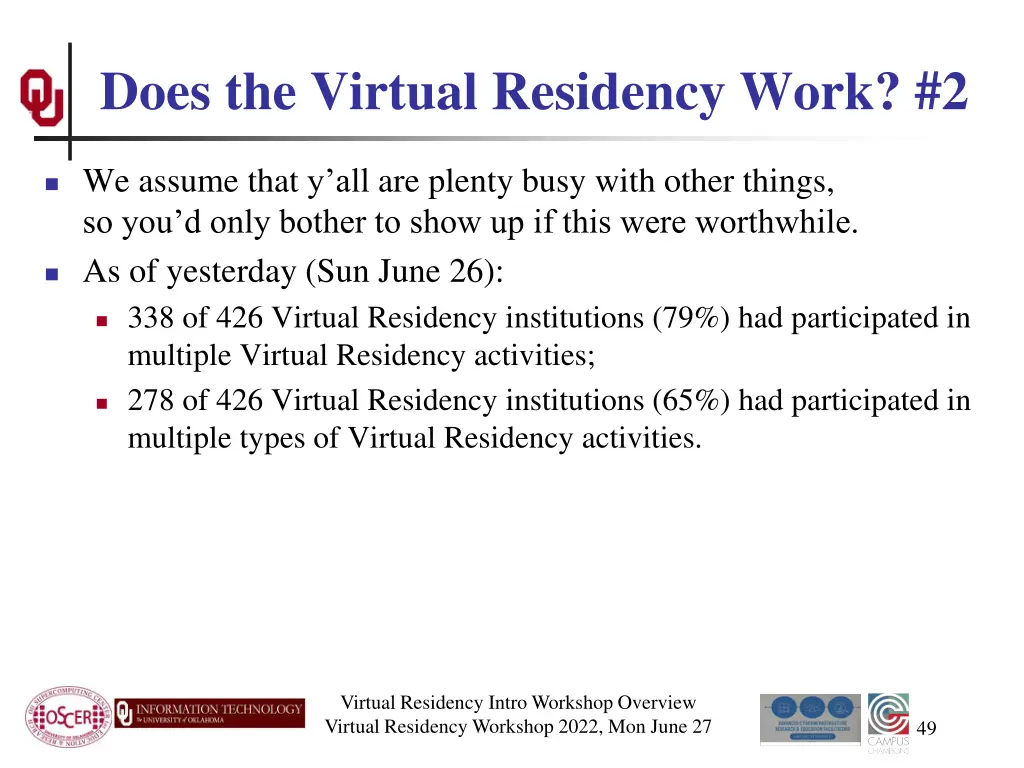 does the virtual residency work 2
