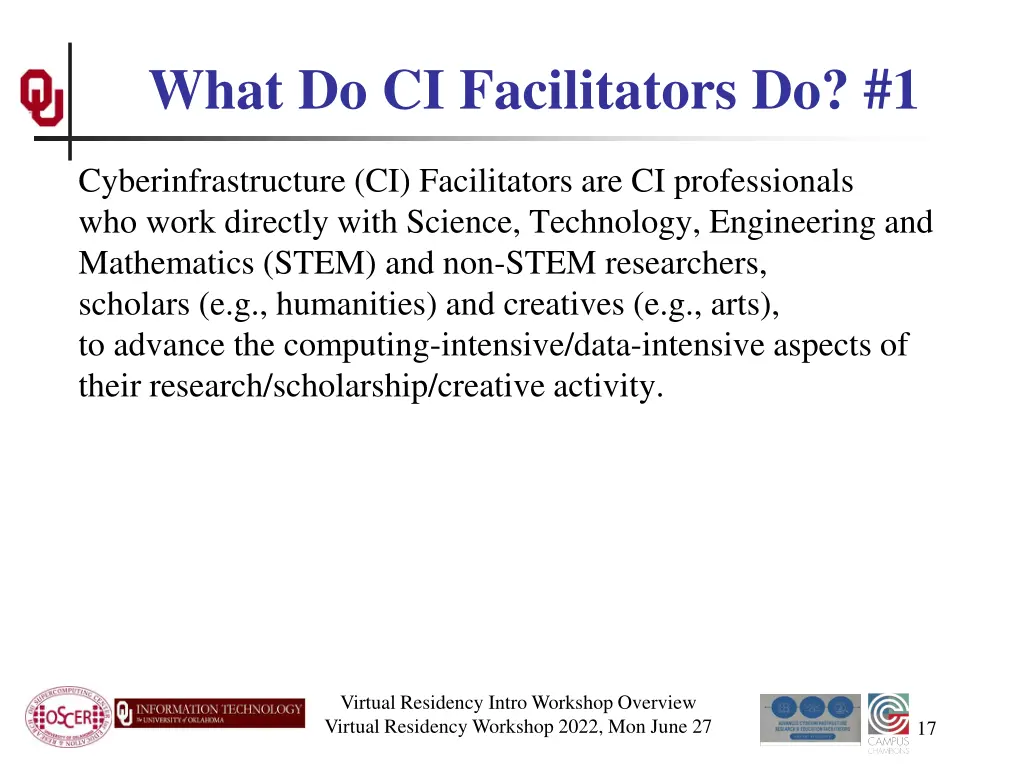what do ci facilitators do 1
