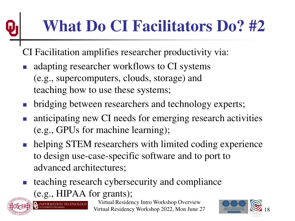 what do ci facilitators do 2